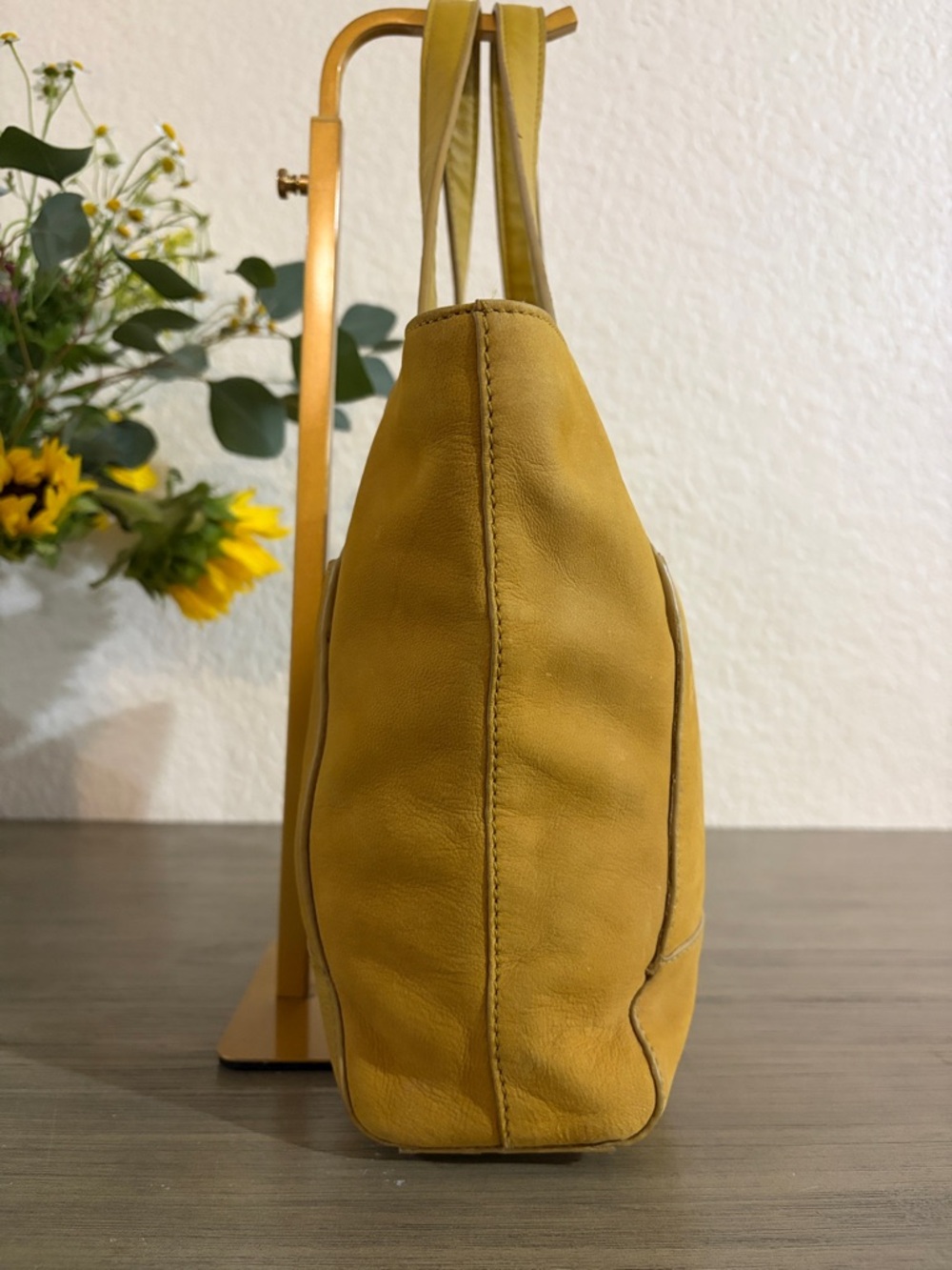 Lucky Brand Yellow Leather Tote Bag - Picture 3 of 12